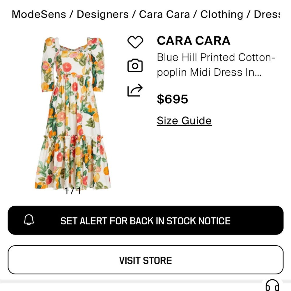 🍊🍋Worn Once Cara Cara Blue Hill Dress Size 0🍋🍊 - Picture 2 of 2